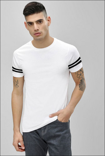 Olive White With Black Strip Mens T-Shirt