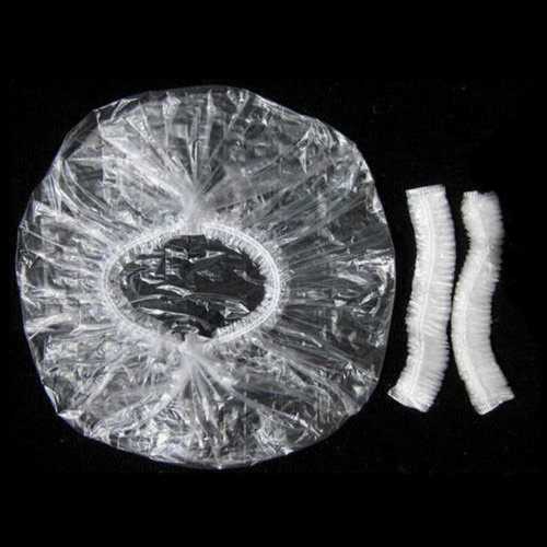 White Disposable Plastic Shower Cap