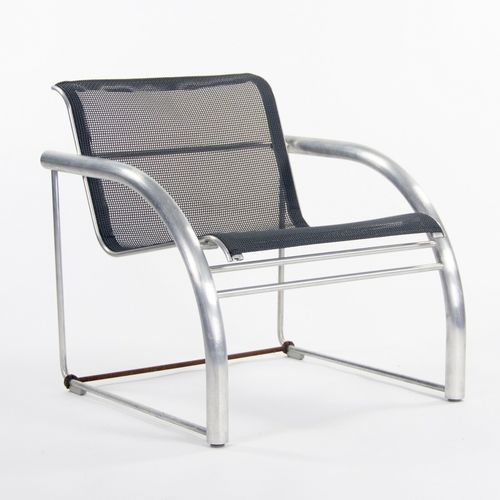 Durable Prototype Richard Schultz Mateo Collection Raw Aluminum Mesh Lounge Chair