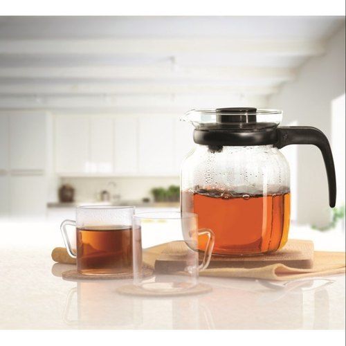 Fine Finish Classic Tea Set, Carafe With Mug, Round Shape, Top Quality, Transparent Color, Set Contains : 650 Ml Carafe + Classic Mugs X 2