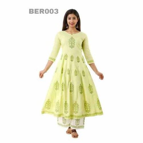 Fancy Cotton Anarkali Kurti Palazzo Set