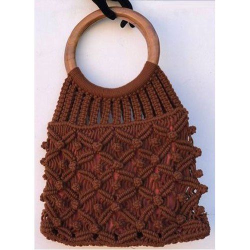 Brown Cotton Rope Macrame Bag