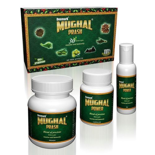 Deemark Mughal Prash, Oil and Tablet (250Gm. Prash, 50ml. Oil, 30 Tablets) | 100% Ayurvedic | 30 Herbs To Give Stamina and Immunity