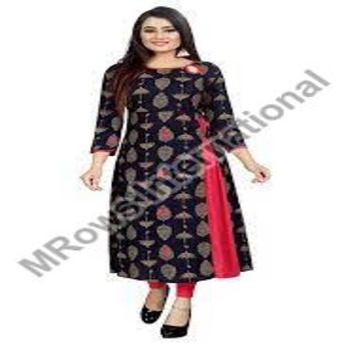 Spring Machine Made Anti Wrinkle Shrink Resistant Stitched Printed Fancy Kurti