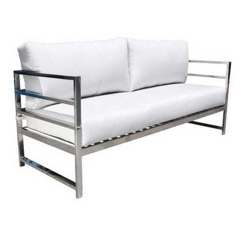 Silver Polished Stainless Steel Sofa