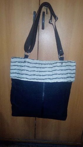 Blue & White Canvas Shoulder Bag For Office Uses, Easy To Carry, Premium Quality