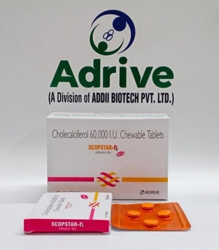 Cholecalciferol 60000 IU Chewable Vitamin D3 Tablets