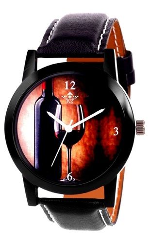 Black Glass Fancy Mens Watch