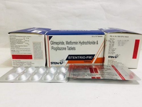 Glimepiride Metformin HCL And Pioglitazone Anti Diabetes Tablets