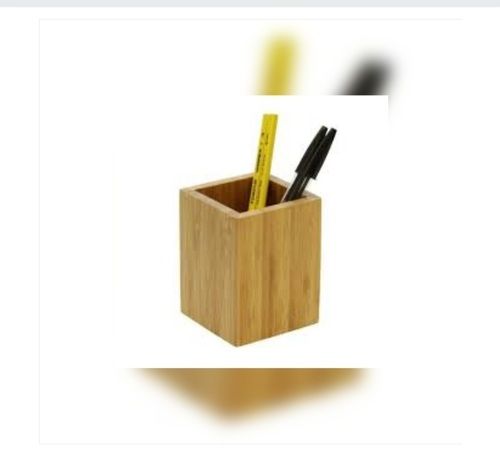 आयताकार आकार का शुद्ध लकड़ी का पेन होल्डर 