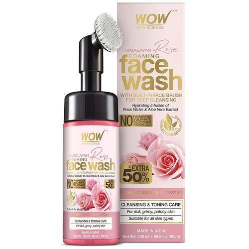 WOW Skin Science Himalayan Rose Foaming Face Wash With Built-In BrushA 