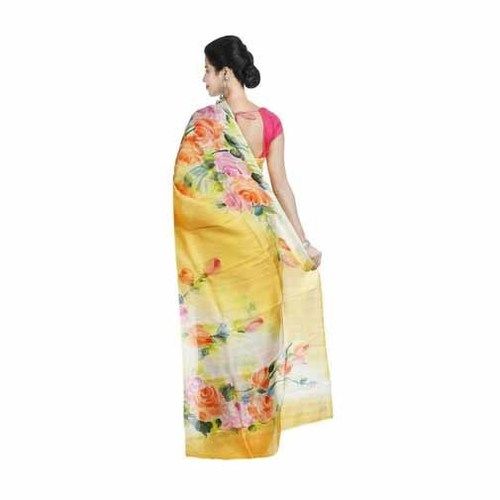 Various Ladies Floral Hand Printed Bishnupuri Silk Saree