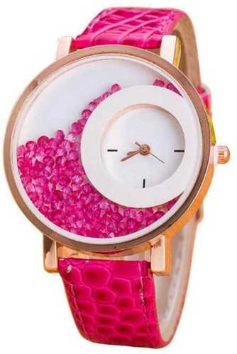 Reiz New MxRe Moving Diamond Luxurious Quartz Women Watch (Pink) :  Attractive Look: Amazon.in: Fashion