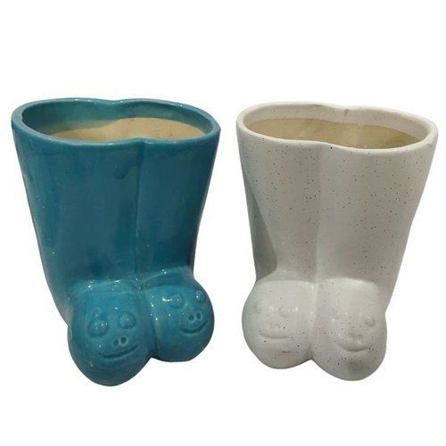 Various Colors Are Available Plain Design Shoe Pair Ceramic Planters