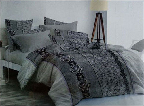 Rectangular Cotton Grey Printed Bed Sheets