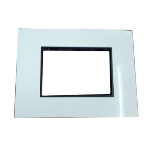 1M Modular Black Line Flat Glossy White Rectangular Switch Plate Application: Residential