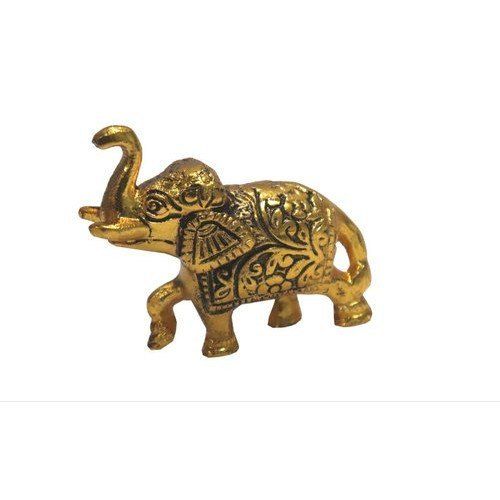 Golden Ajn-112 Brass Elephant Statue