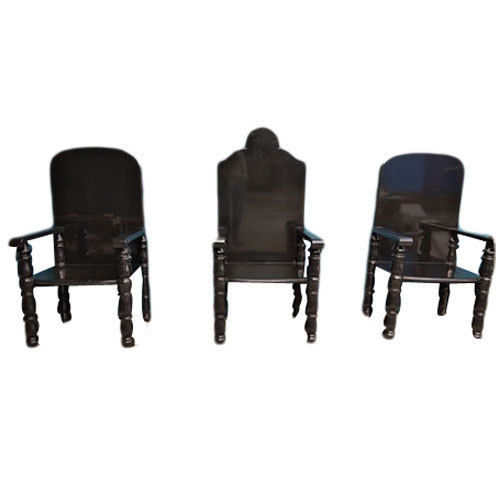 Glossy Black Color Granite Chair For Indoor