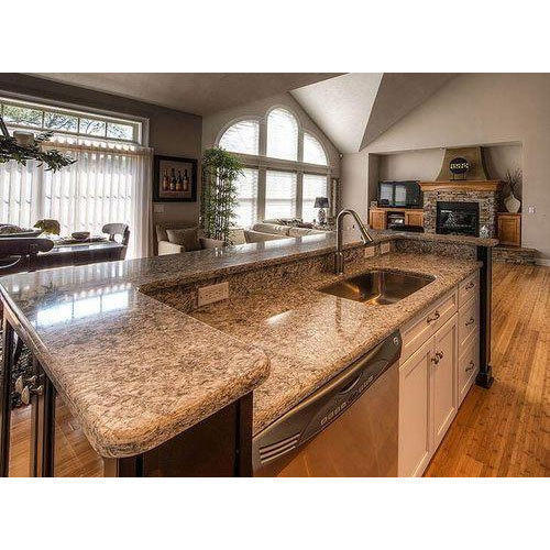 Fine Finish Kitchen Granite Slab For Kitchen Countertops Size: Various Sizes Are Available