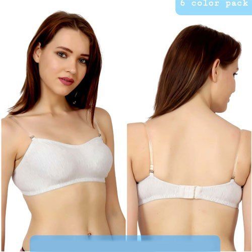 White Lycra Cotton Tube With Hook Plain Bra For Ladies, Ideal For
