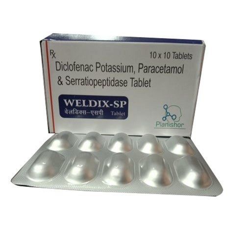 Diclofenac Potassium Paracetamol And Serratiopeptidase Standard Painkiller Tablet