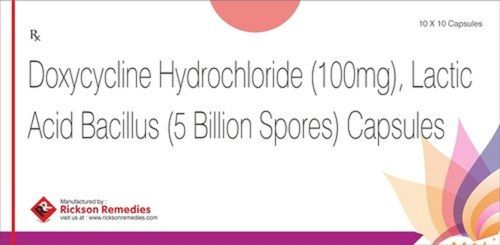 Doxycycline Hcl And Lactic Acid Bacillus 100 Mg Antibiotic Capsules Expiration Date: Printed On Pack Years