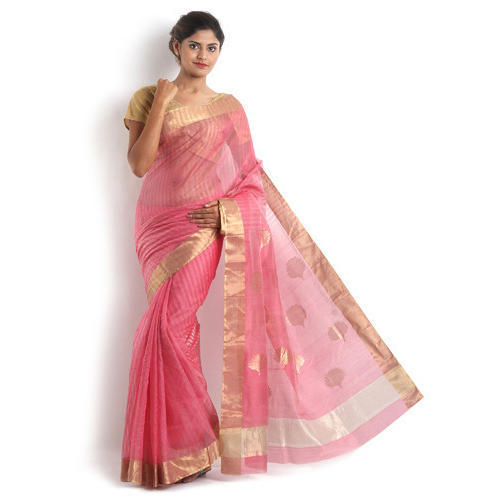 Party Wear Multi-Color Chanderi Silk Saree