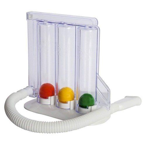 Three Ball Incentive Spirometer - PVC, Transparent | Easy to Use, Long-Lasting Performance, Restores Breathing Patterns