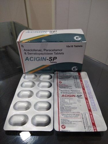 Aceclofenac Paracetamol And Serratiopeptidase Painkiller Tablet