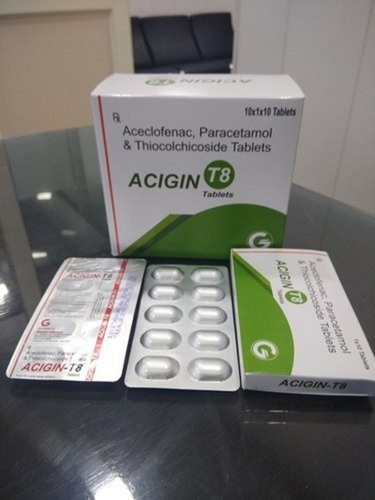 एसिक्लोफेनाक पेरासिटामोल और थियोकोलचिकोसाइड दर्द निवारक गोलियां आयु समूह: वयस्क