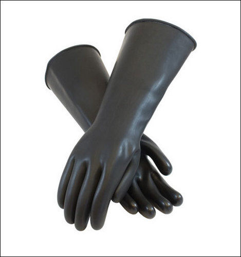 White Electrical Rubber Plain Gloves