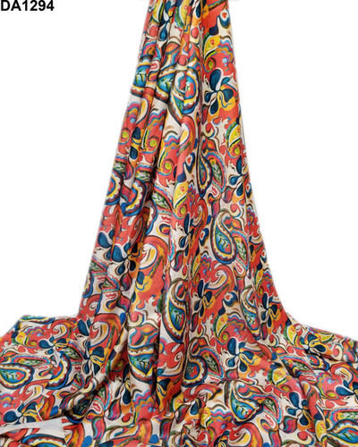 Fancy Semi Velvet Satin/Sateen Silk Digital Print Unstitch Fabric Material for Womena  s Clothing (2.5 Meter Cut, 44" Width)