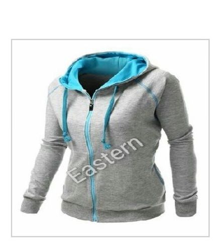 Cool Pass Grey Color Plain Pattern Hoodies