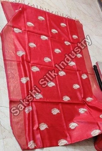 Multi-Color Embroidered Tussar Ghicha Silk Saree