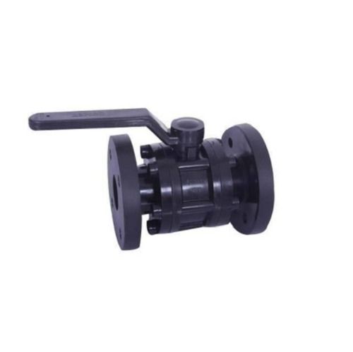 HDPE Ball Valve - 100 PSI Working Pressure, 80 Deg C Temperature, Black Plastic | Flanged End Connection, Suitable for Industrial Flow Control