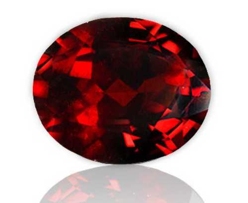 Oval Shape Garnet Red Gemstone Size: Custom