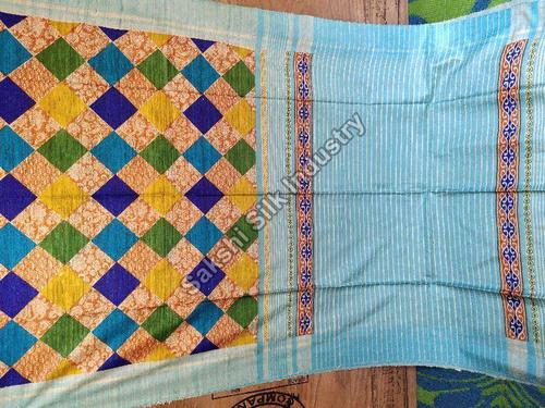 Multi-Color Trendy Block Printed Silk Saree