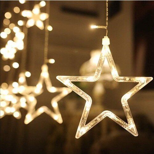Blinking Type Star Shaped Warm Yellow Attractive Christmas Decorative Led Light