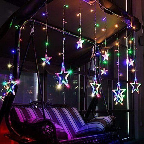 Decorative Multicolor Attractive And Hanging Type Star Curtain Led Lights Input Voltage: 220 Volt (V)