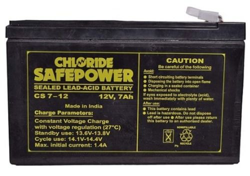 Black Exide 12V, 7Ah Smf Vrla Battery