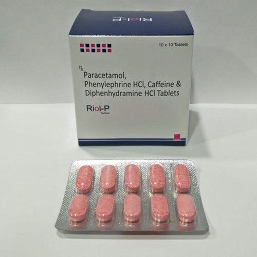  पेरासिटामोल फिनाइलफ्राइन हाइड्रोक्लोराइड कैफीन और डीफेनहाइड्रामाइन टैबलेट 