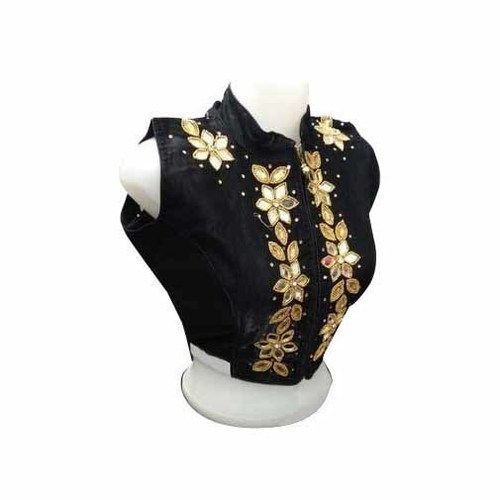 Womens Designer Floral Embroidery Seleveless Blouse