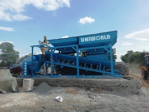 Blue Mobile Concrete Batching Plant