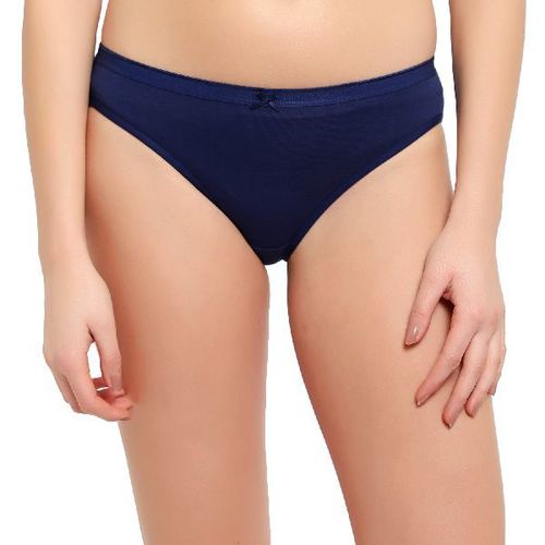 Bikni Navy Blue Plain Bikini Panty For Ladies, Soft Combed Cotton