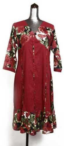 Red Full Sleeves Ladies Kurti