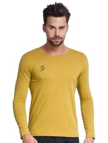 Yellow Spandex Cotton Plain T-Shirt For Mens - Age Group: 18+