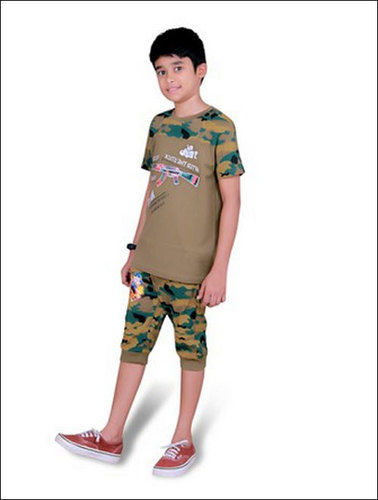 Boys Cotton Printed Top Bottom Set