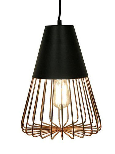 Multicolor Cone Brass Wire Cage Hanging Lamps