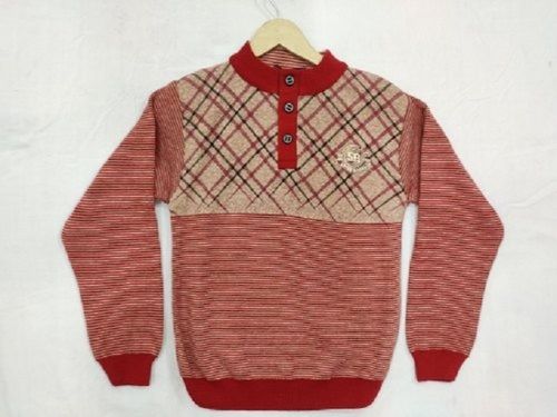 Wool Kids Woolen Sweater, Full Sleeve, Computer Knitted, Round Neck, Skin Friendly, A Grade Quality, Winter Wear, Red Color