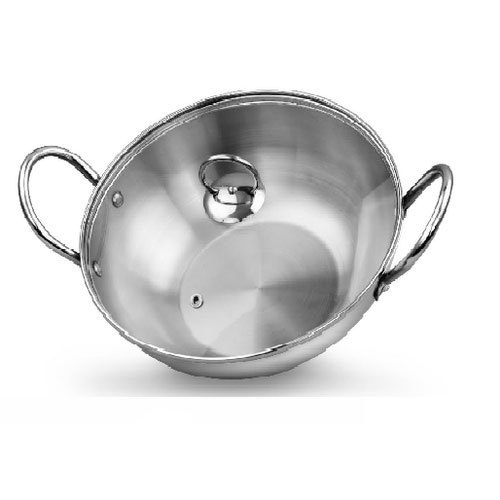 Silver Round 1 Liter Stainless Steel Kadai